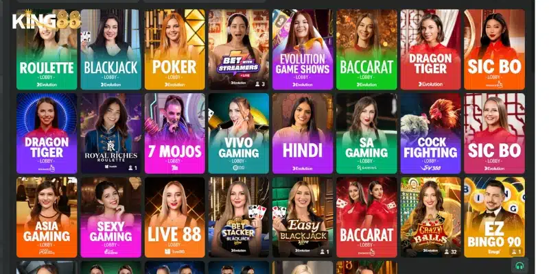 Khám phá kho trò chơi "khủng" tại casino King88