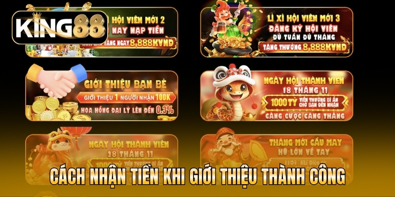 Cách nhận tiền khi giới thiệu thành công